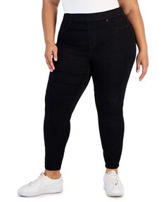 Модные джинсы скинни до щиколотки больших размеров с пышной юбкой без застежек Celebrity Pink, черный