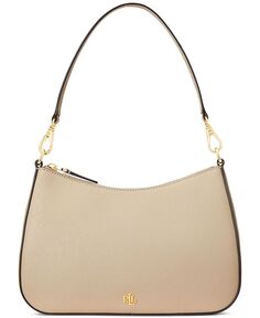 Женская кожаная сумка через плечо Danni среднего размера с перекрестием Lauren Ralph Lauren, тан/бежевый