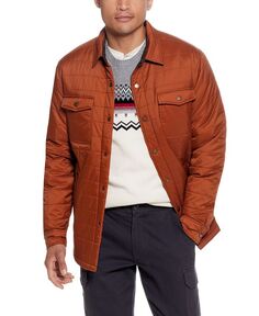 Мужская горизонтальная стеганая куртка-рубашка Weatherproof Vintage, коричневый