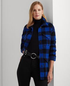 Женская куртка-рубашка из саржи в клетку Buffalo Check Lauren Ralph Lauren, синий