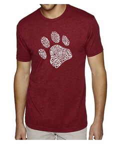 Мужская футболка премиум-класса с рисунком Word Art — Dog Paw LA Pop Art, красный