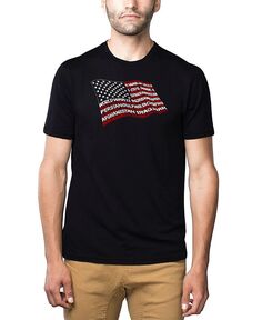 Мужская футболка премиум-класса с надписью «American Wars Tribute Flag» LA Pop Art, черный