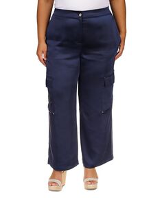 Атласные брюки-карго больших размеров Michael Kors, синий