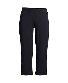 Женские укороченные брюки со средней посадкой и эластичной резинкой на талии «Морская звезда» Lands&apos; End, черный