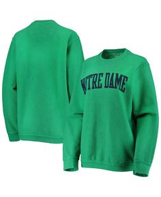 Женский зеленый рваный свитер Notre Dame Fighting Irish с удобным шнурком в винтажном стиле, базовый пуловер с аркой Pressbox, зеленый