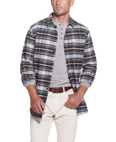 Мужская фланелевая куртка-рубашка без подкладки Lumberjack Weatherproof Vintage, цвет Wood Ash