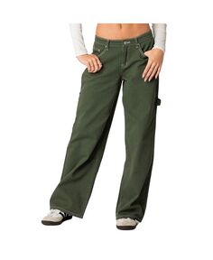 Женские джинсы Brenda с низкой посадкой и плотником Edikted, зеленый