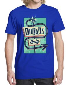 Мужская футболка с рисунком Locals Only Sign Beachwood, синий