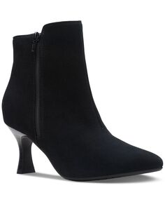 Женские светящиеся ботильоны Kataleyna с острым носком Clarks, цвет Black Suede