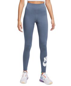 Женская спортивная одежда, классические леггинсы с высокой талией и рисунком Nike, синий