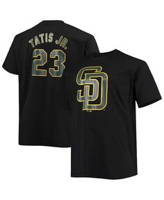 Мужская черная футболка с надписью Fernando Tatis Jr. San Diego Padres Big and Tall с именем и номером Fanatics, черный