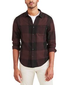 Мужская повседневная рубашка в клетку с длинными рукавами обычного кроя Dockers, коричневый