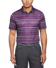 Мужская рубашка-поло для гольфа с короткими рукавами и принтом Fine Line PGA TOUR, фиолетовый