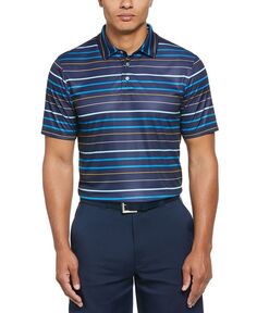 Мужская рубашка-поло для гольфа с короткими рукавами и принтом Fine Line PGA TOUR, синий