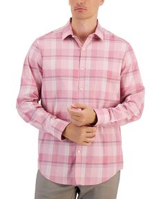 Мужская рубашка обычного кроя Lomia на пуговицах в клетку, окрашенная в пряжу Alfani, красный