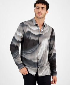 Мужская рубашка с рисунком водоворота I.N.C. International Concepts, черный