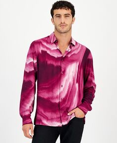 Мужская рубашка с рисунком водоворота I.N.C. International Concepts, фиолетовый