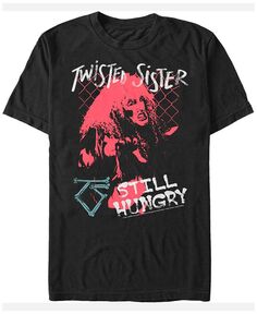 Мужская футболка с короткими рукавами и портретом Twisted Sister Still Hungry Fifth Sun, черный