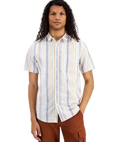 Мужская рубашка обычного кроя в полоску Barry на пуговицах Sun + Stone, белый