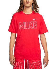 Мужская спортивная футболка с короткими рукавами и логотипом с круглым вырезом Nike, красный