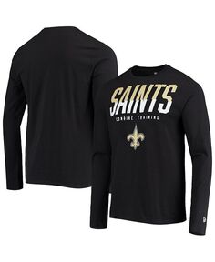 Мужская черная футболка New Orleans Saints с длинным рукавом с разрезом New Era, черный