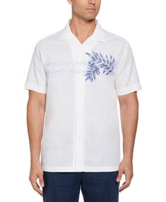 Мужская рубашка с короткими рукавами и графическим рисунком на пуговицах спереди Cubavera, белый