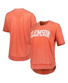 Женская оранжевая рваная футболка-пончо Clemson Tigers Arch Pressbox, оранжевый