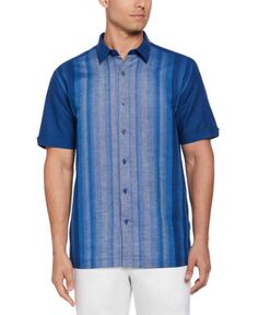 Мужская рубашка в полоску с короткими рукавами и пуговицами спереди Cubavera, синий