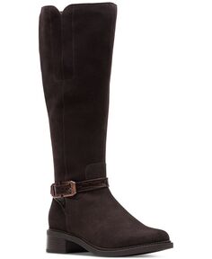 Женские ботинки для верховой езды Maye Aster с пряжками Clarks, коричневый