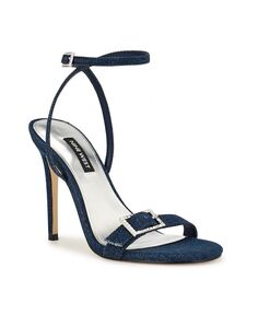 Женские модельные сандалии Moras на шпильке с круглым носком Nine West, синий