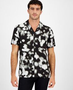 Мужская рубашка Ethereal с короткими рукавами и пуговицами спереди I.N.C. International Concepts, черный