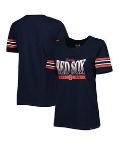Женская темно-синяя футболка в полоску Boston Red Sox Team New Era, синий