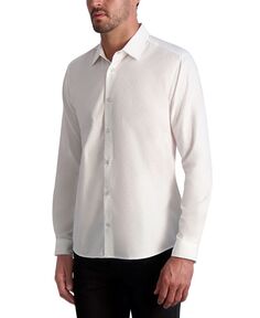 Мужская рубашка приталенного кроя в тон в горошек KARL LAGERFELD PARIS, белый
