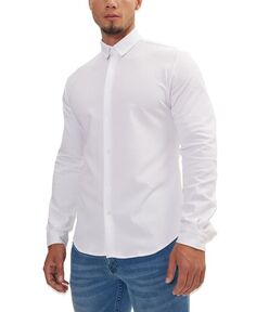 Мужская современная приталенная рубашка с узким воротником RON TOMSON, белый