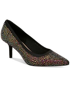 Женские туфли-лодочки на среднем каблуке с острым носком без шнуровки из вереска Thalia Sodi, цвет Black Ab Flyknit