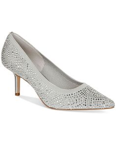Женские туфли-лодочки на среднем каблуке с острым носком без шнуровки из вереска Thalia Sodi, серебро