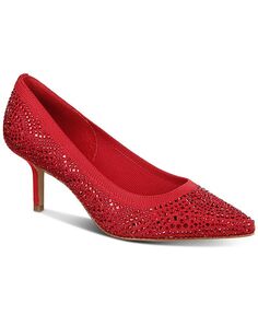 Женские туфли-лодочки на среднем каблуке с острым носком без шнуровки из вереска Thalia Sodi, красный