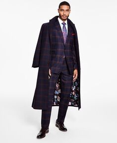 Мужские пальто классического кроя из смесовой шерсти Tayion Collection, синий