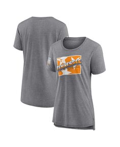 Женская футболка с логотипом Heather Grey Tennessee Volunteers Fan Fanatics, серый