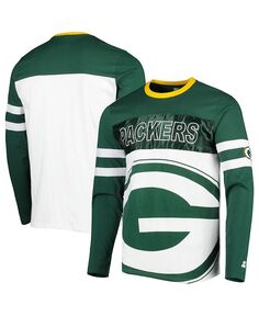 Мужская зелено-белая футболка с длинным рукавом Green Bay Packers Halftime Starter, зеленый