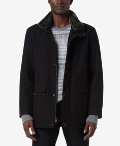 Мужское пальто Brooks Melton из шерсти с воротником из искусственного меха Marc New York, черный