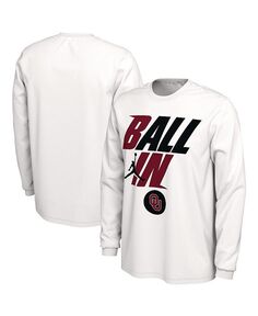 Мужская брендовая белая футболка с длинным рукавом «Оклахома Сунерс» Ball In Bench Jordan, цвет White