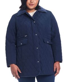Женское стеганое пальто больших размеров с капюшоном Jones New York, цвет Deep Navy