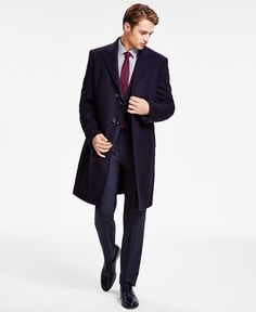 Мужские роскошные пальто классического кроя из смеси шерсти и кашемира Michael Kors, синий