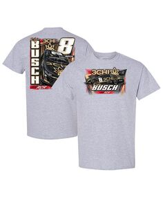 Мужская футболка Heather Grey Kyle Busch 3CHI Car Richard Childress Racing Team Collection, серый