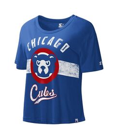 Женский укороченный топ рекордсменов Royal Chicago Cubs Cooperstown Collection Starter, синий