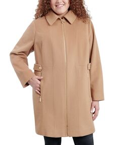 Женское пальто больших размеров с клубным воротником и молнией спереди Michael Kors, коричневый
