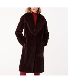 Женское пальто из искусственного меха с шалевым воротником Bernardo, коричневый