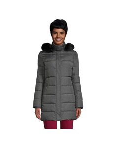 Женское пуховое зимнее пальто для миниатюрных размеров Lands&apos; End, серый