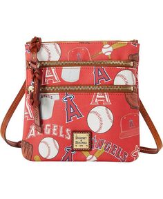Женская сумка через плечо Los Angeles Angels Game Day с тройной молнией Dooney &amp; Bourke, красный